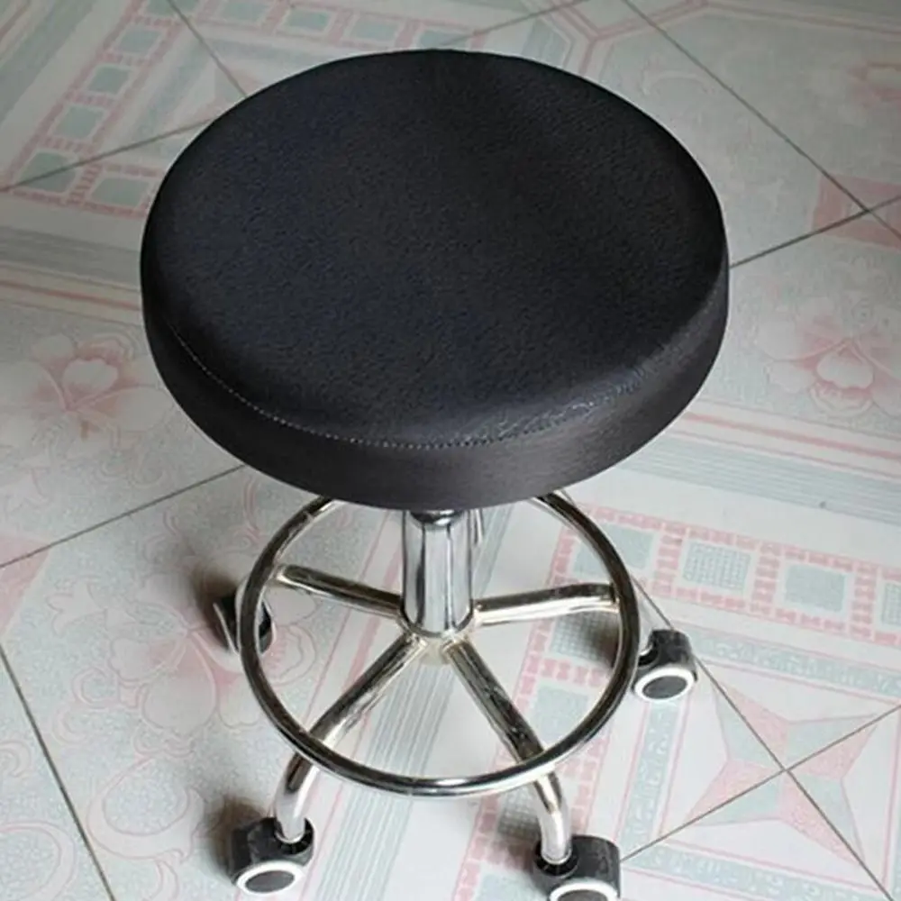 1 Stück PU-Leder-Stuhl-Sitzbezug mit elastischen Bändern, Schonbezug, runder Stuhlbezug, All-Inclusive, 28–40 cm, Hocker-Sitzkissenbezug – Detail 6