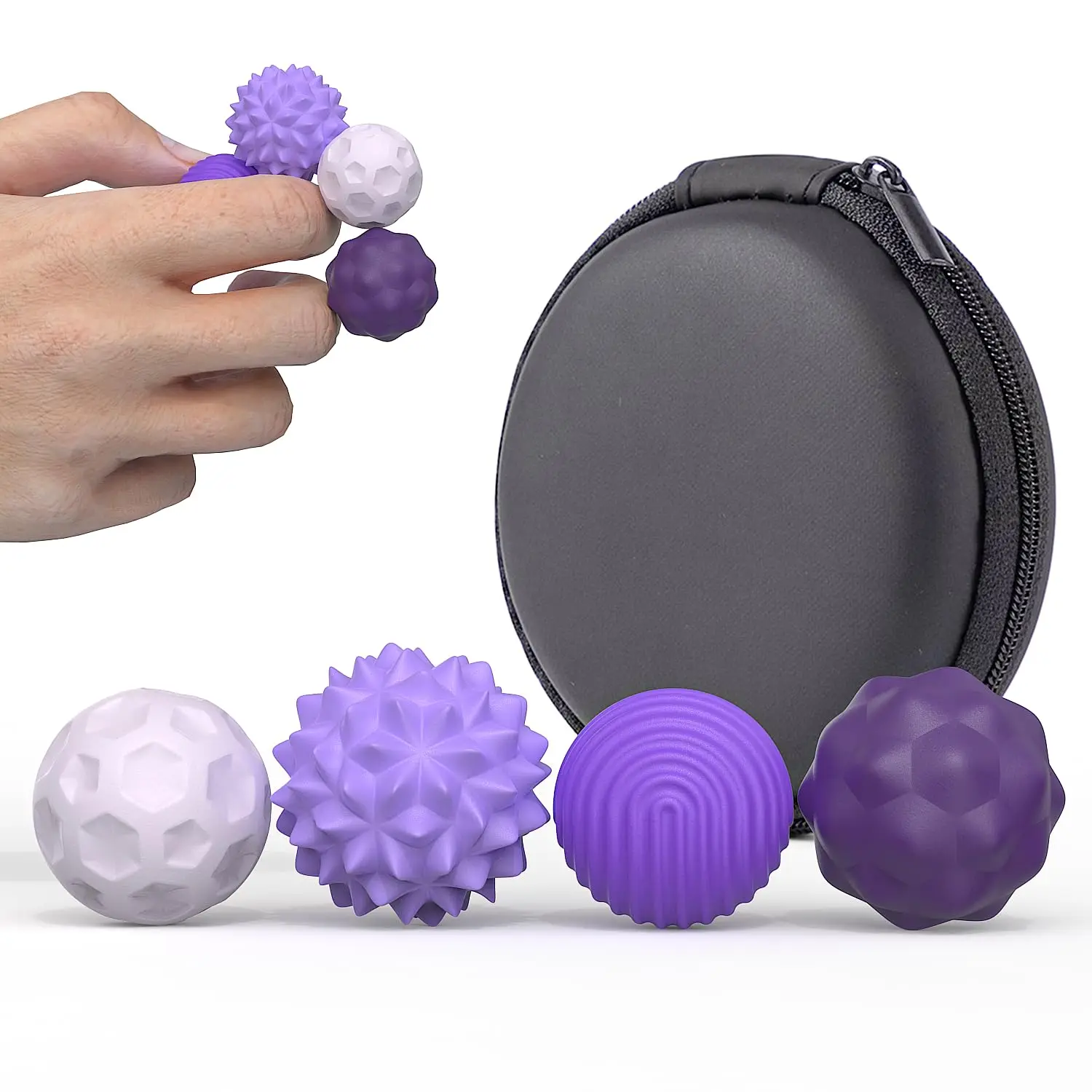 Magnetic Sensory Stress Relief Balls with Textured Silicone Shell