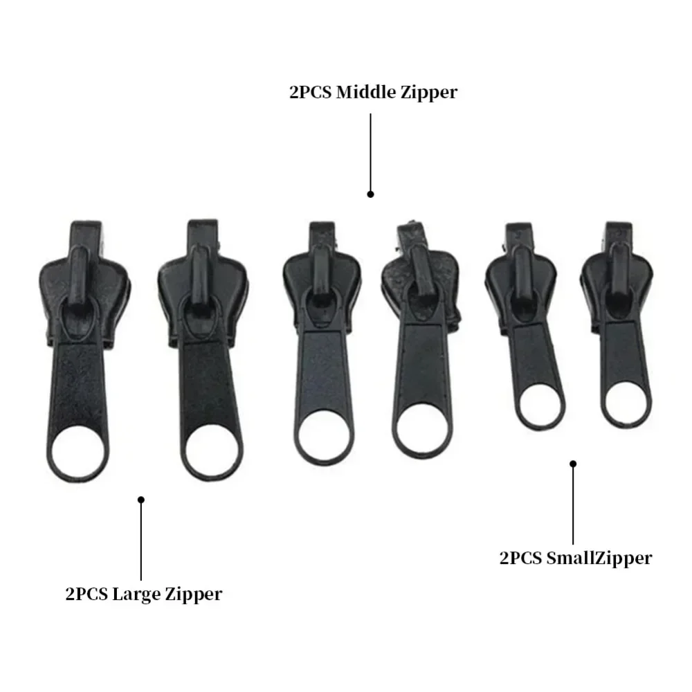 6pcs Instant Zipper Universal Instant Fix Zipper Repair Kit Replacement Zip Slider Teeth Rescue