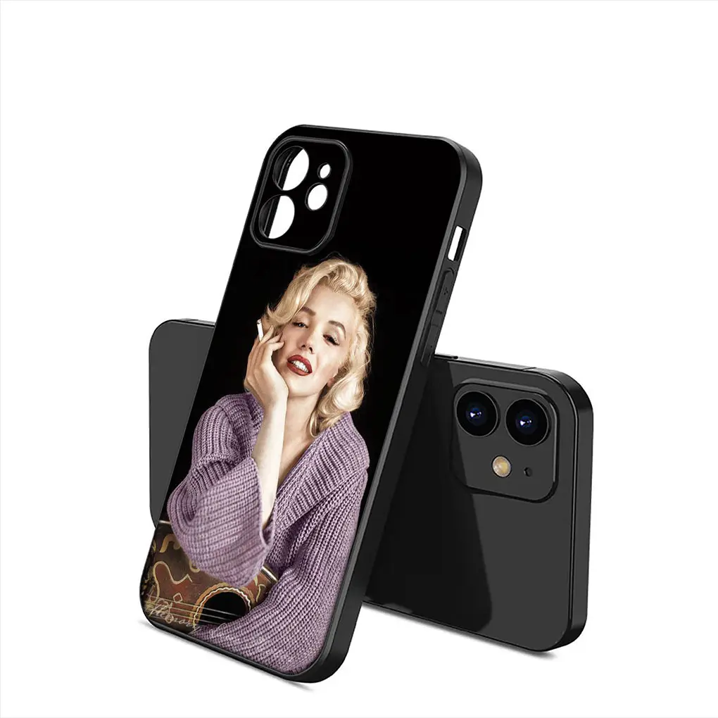 thumbnail image 1 of M-marilyns-carcasa de teléfono m-monroes para Apple iPhone 15 14 Plus 13 12 Mini Pro Max XR + 13Pro 14 + 15 + funda de TPU suave, 1 of 5