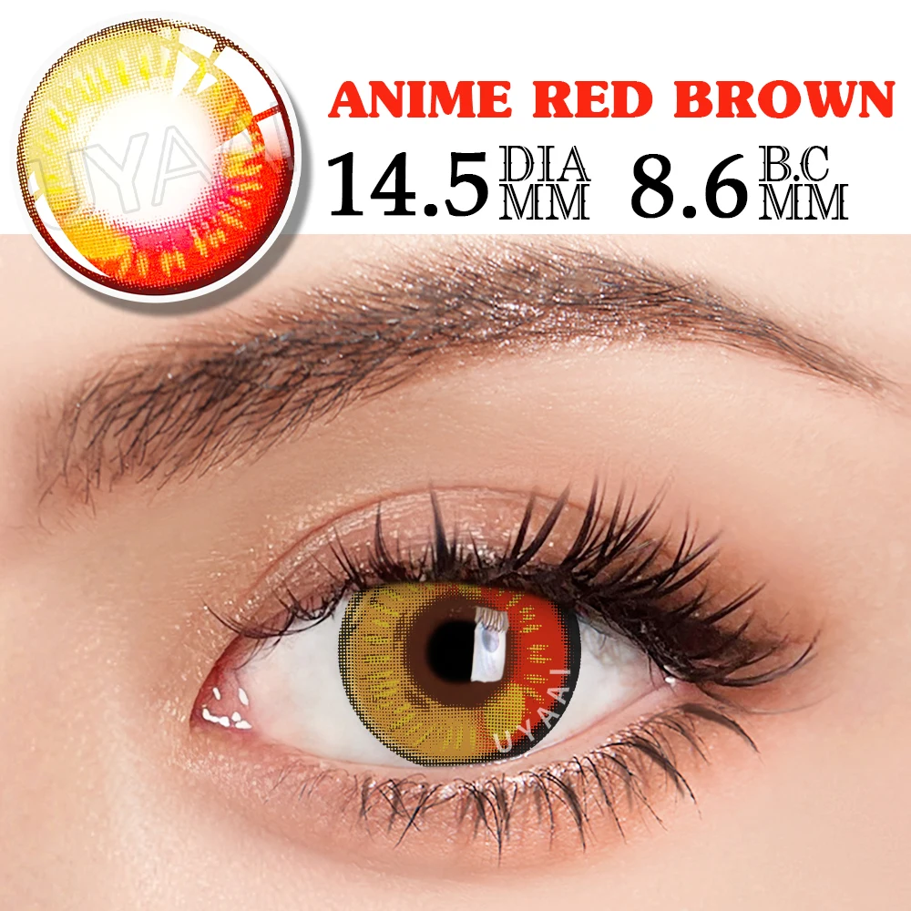 Vibrant Halloween Anime Cosplay Eye Lenses Set - 2 Pcs, Multicolor