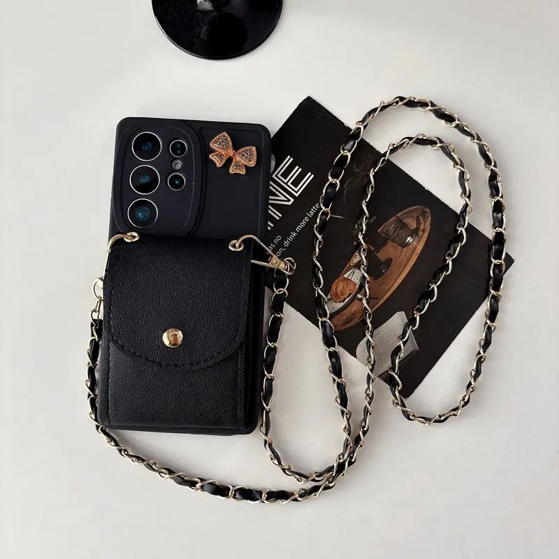Versatile Lanyard Wallet Backpack Chain Phone Case with Soft Cover
