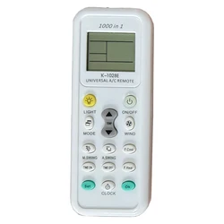 Universal Air Conditioner Remote Control with Digital LCD Display (White)