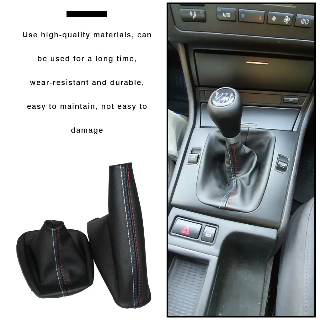 Auto Schalt manschetten manuelle Hand brems manschette Kofferraum abdeckung  für BMW- 3 Serie E36 E46 E30 E34 M3 Z3 schwarzes Wildleder