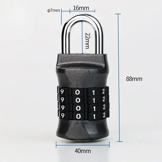 4-digit  Mini Digits Lock Number Password Combination Padlock Safety Travel Security Lock for Luggage Lock Padlock Gym 4