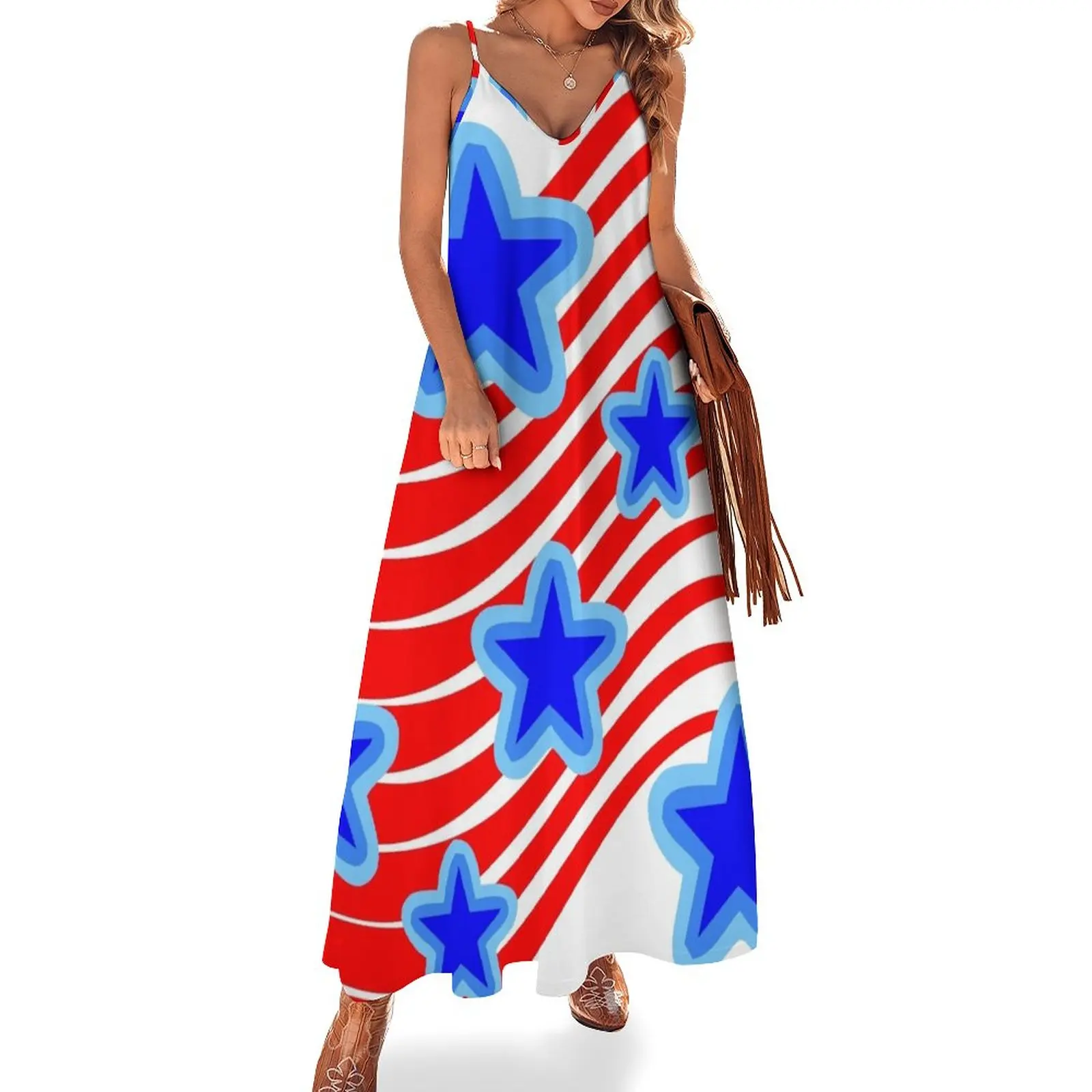 Stars and Stripes Sleeveless Dress women's clothing trend 2024 Women's dresses