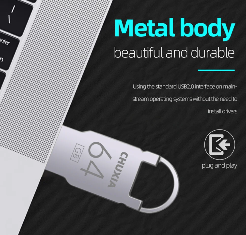 USB Flash Drive 2.0 High Speed Pen Drive 16GB 32GB 64GB 128G Pendrive Metal U Disk Packaging 10PCS/LOT Free