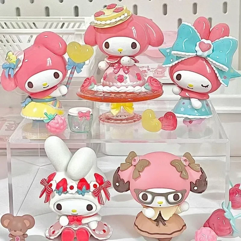 

Sanrio My Melody послеобеденный чай фигурка кавайная Аниме Модель Коллекционная Статуя Кукла экшн-фигурка ПВХ подарок Рождественский подарок игрушки