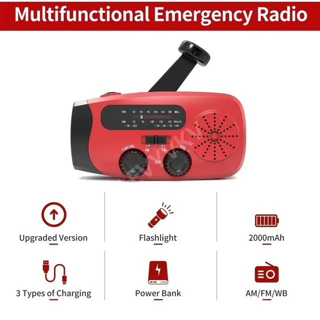 Solar-Powered Hand Crank Emergency Radio with NOAA Weather Alerts 3
