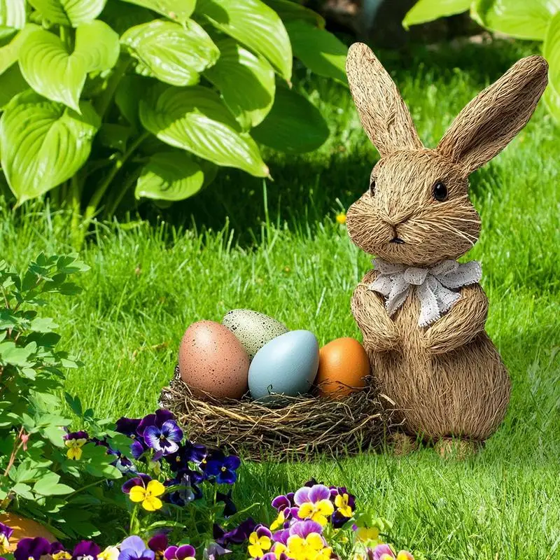 Easters Decor Garden Stakes Decorative Easter Bunny Garden Sign Landscape Decor Stakes Yard Art For Lawns Gardens