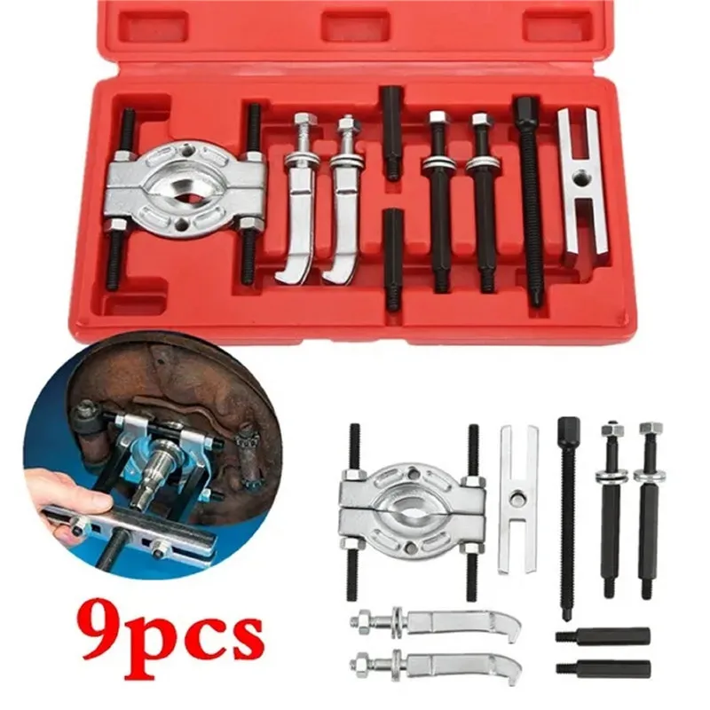 9pcs Car Repair Tool Portable Bearing Splitter Separator Puller Kit High Strength Metal Bearing Removal Tool Set With Box
