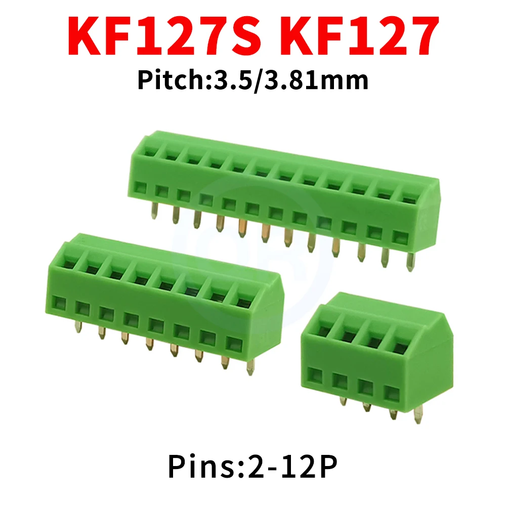 (10 Stück) KF 127S 3,5mm 3,81mm Schraube geneigter PCB-Klemmenblock-Anschluss KF127S KF102 DG381S – 3,5 / 3,81 2 ~ 12P