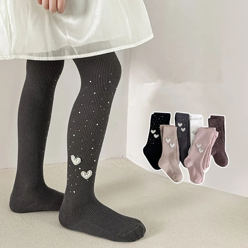 0 إلى 9 سنوات الاطفال جوارب طويلة القوس الطفل الجوارب ربيع الخريف متوسطة سمك بتمشيط الجوارب القطنية للفتيات