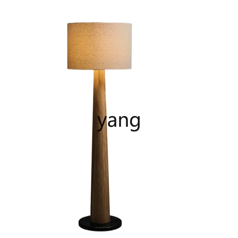 Yjq Living Room Floor Lamp Solid Wood Creative Decorative Lamp Advanced Log Sofa next to Atmosphere