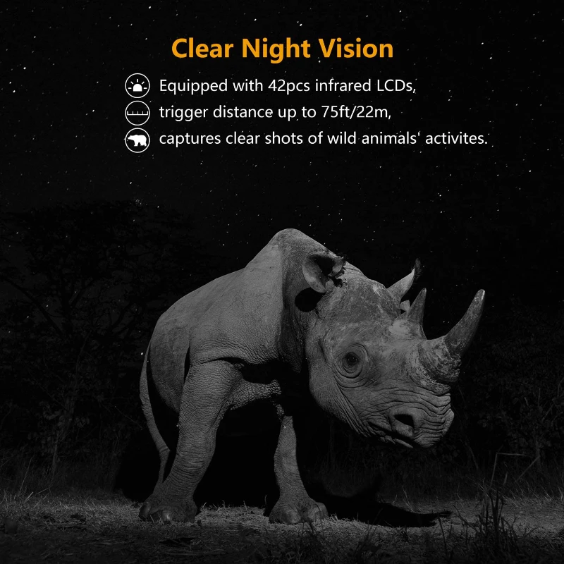 Outdoor Hunting Trail Camera 36MP 2.7K Wild Animal Detector HD Waterproof Monitoring Infrared Cam Night Vision Photo Trap