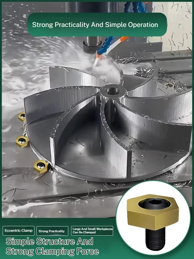 6 Pcs Hexagonal Eccentric Fixture Clamps Stainless Steel Anchor Clamping with Nut for Workholding Thread M4 M5 M6 M8 M10 M12 M16