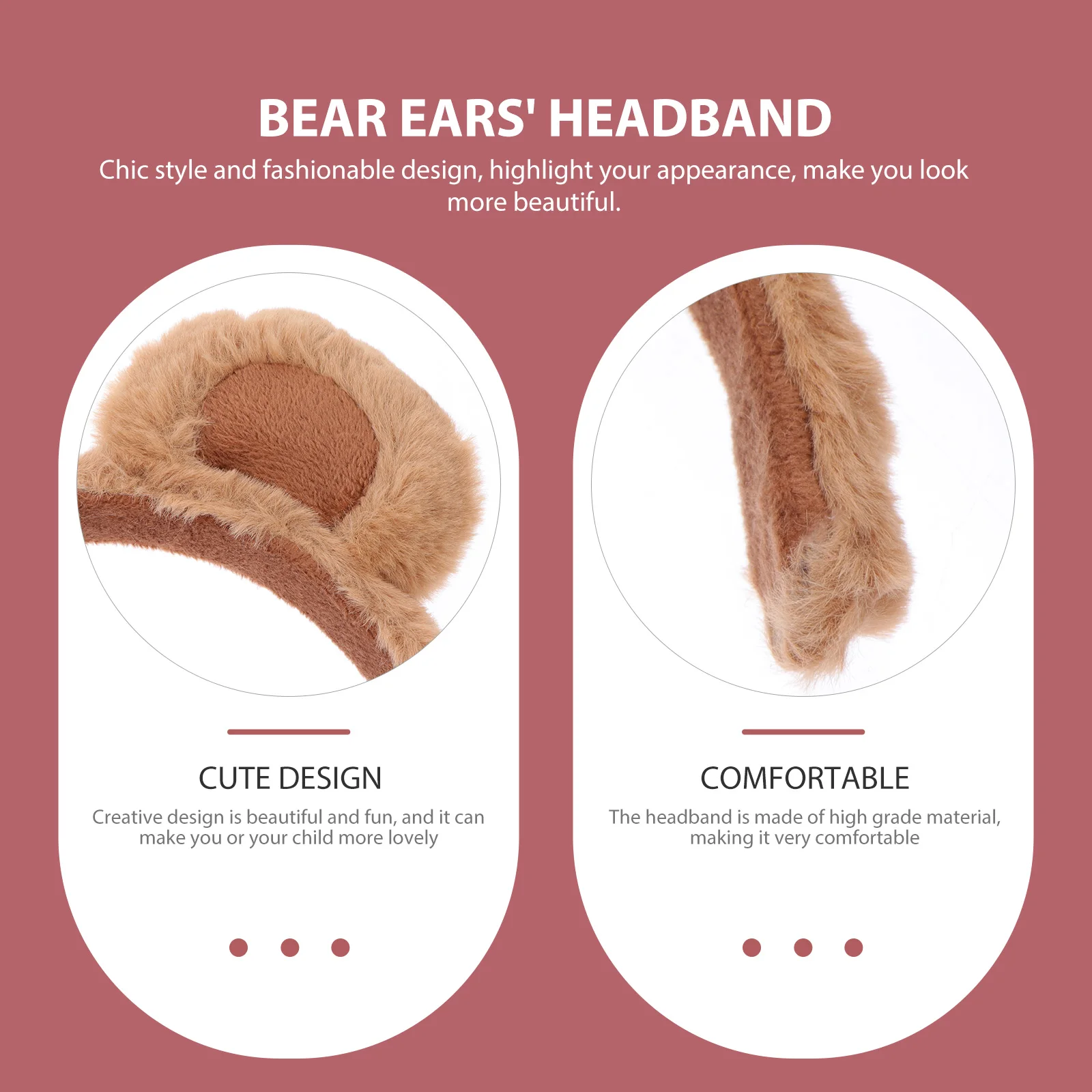 Costume Bear Headband Women'S Formal Dresses Hair Decor Ear Hair Hoops Cute Plush Hair Accessories 5