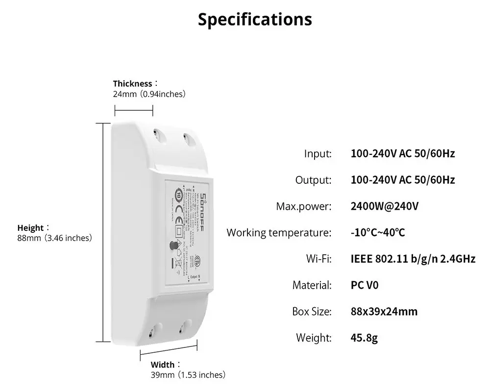 Basic R4 WiFi DIY Iterruptor Smart Switch Remote Controller Smart Home eWeLink A