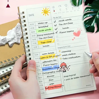 120 giorni per adulti Agenda giornaliera Cancelleria Auto-miglioramento Task Organizer Materiale scolastico Blocco note Notebook Diario Notebook Utile