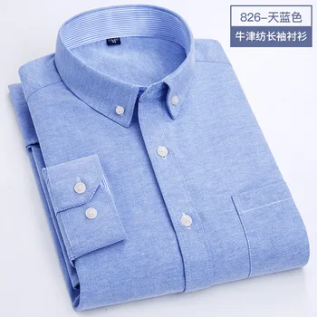 Camicia a maniche lunghe da uomo Primavera estate autunno inverno Oxford tessuto sottile stiratura gratuita comoda morbida moda casual lavoro semplice 1