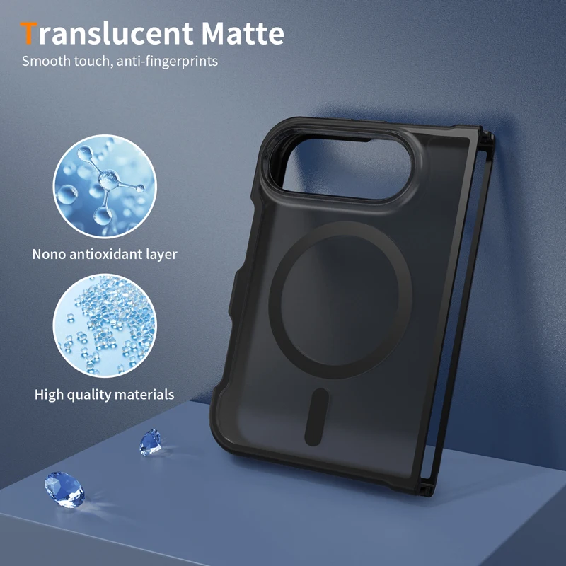 Enhanced Matte PC+TPU Anti-Fingerprint Smooth Touch Translucent Phone Case