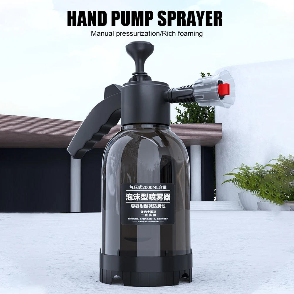 

2L Hand Pump Foam Sprayer Pneumatic Snow Foam Washer Foam High Pressure Car Wash Spray Bottle For Cleaning Watering Irrigation