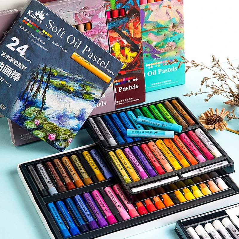 Kuelox Heavy Color Oil Pastel Super Soft Drawing Painting Crayon for Artist/Student Graffiti Oil Pastel Painting Supplies