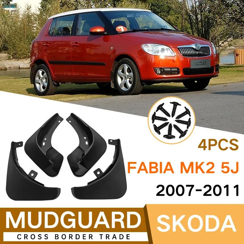 

Mud Flaps For SKODA Fabia MK2 5J 2007-2011 MudFlaps Front Rear Fender Car Accessories