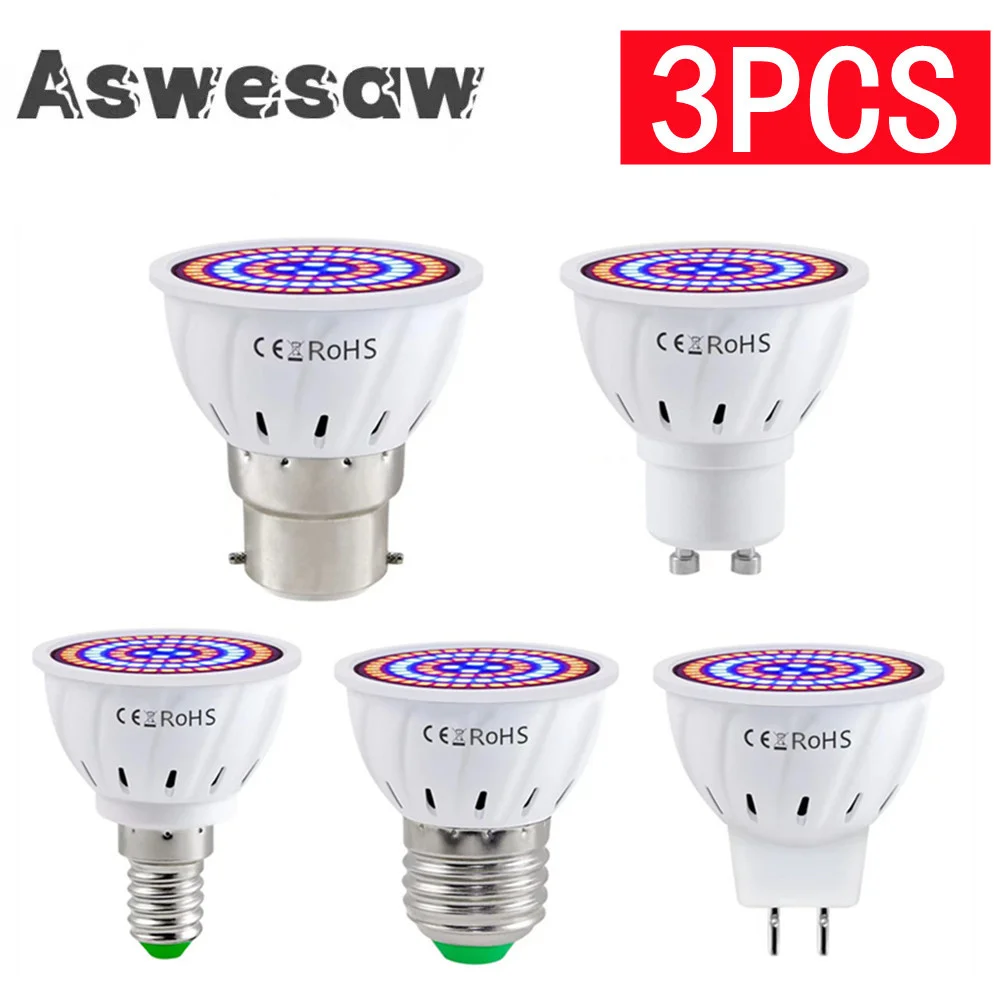 3PCS ledes Megnő ligh E27 E14 MR16 GU10 Tele Színkép Üvegház hydroponic ledes Megnő Villanyégő beltéri növényi Villanyégő lampada Magas légnyomású levegő minőségű