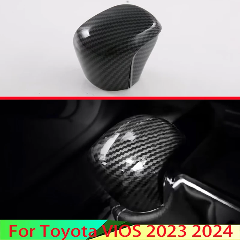 

Для Toyota VIOS 2023 2024 автомобильные аксессуары стильная рукоятка рычага переключения передач из углеродного волокна импульсная крышка внутренние триммеры молдинги