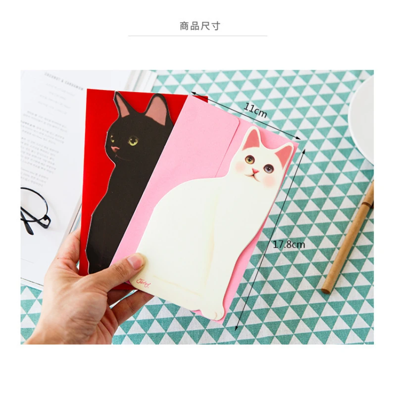 5/10PC Greeting Cards 3D Cat Postcards New Year Party Greeting Card Gift Folding Greeting Card Birthday Wedding Invitation Cards