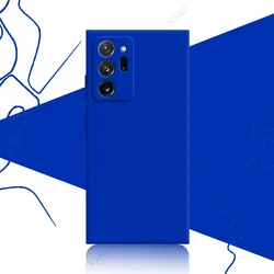 Chic Liquid Silicone Square Shield - 360° Soft Protection Fashion Case - Samsung Note 10 (Klein Blue)