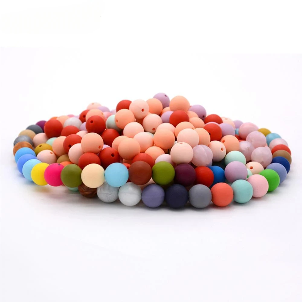 ABCPICK 100pc Silicone Beads 12mm Safe Food Grade Round DIY Pacifier Chain Bracelet Necklace Jewelry Making Handmade Accessories