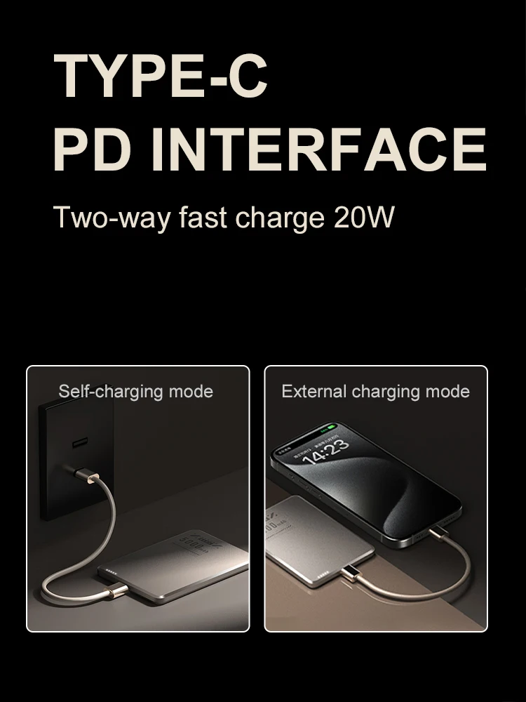 Ultra-Slim Magnetic Power Bank 5000mAh PD20W Wireless Power bank Fast Wired & Wireless Charging For iPhone 12/13/14/15/16 Pro 6