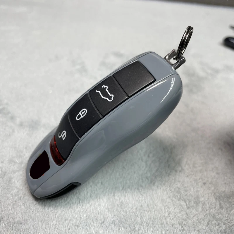 포르쉐 718 911 Panamera Cayenne Macan Boxster Cayman 자동차 키 쉘 커버 원격 제어 Fob 교체 용 키 케이스 시멘트 그레이