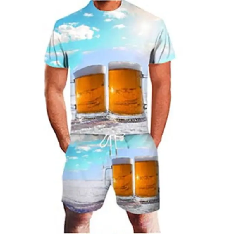 Summer Mens Short Sleeve Tshirt Sets
