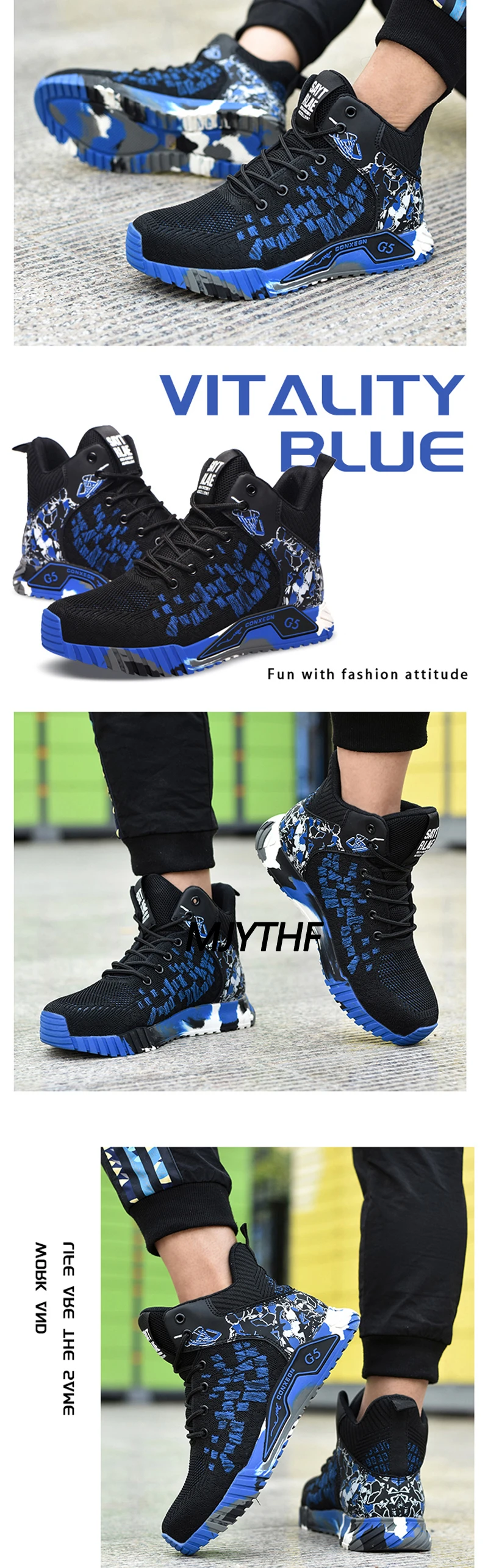 High Fashion 2023 Men Work Safety Boots Anti-smash Anti-puncture Work Sneakers Safety Shoes Men Indestructible Long Work Boots