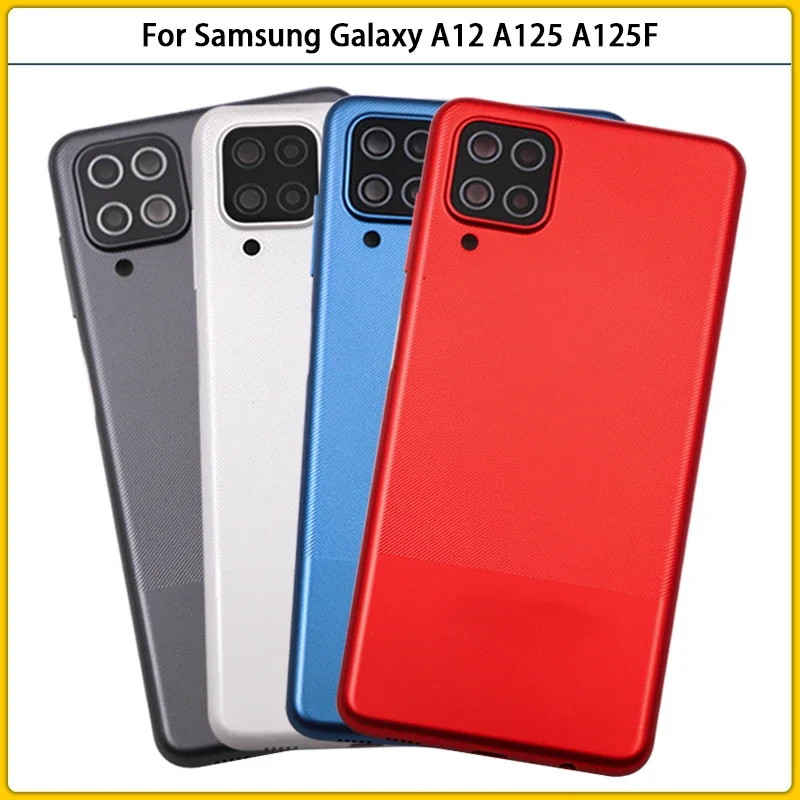 

For Samsung Galaxy A12 A125 A125F SM-A125F/DS Battery Back Cover Plastic Chassis Panel Rear Door Housing Case Camera Lens