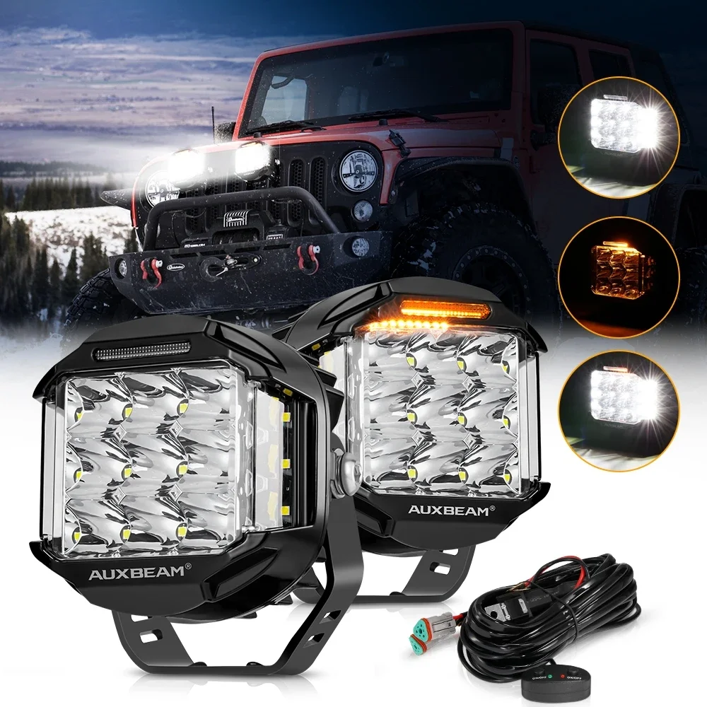 

AUXBEAM 5 inch LED Work Light 168W DRL Driving Lamp COMBO BEAM Offroad LED POD Spot Lamp SIDE SHOOTER for Truck SUV 4WD ATV