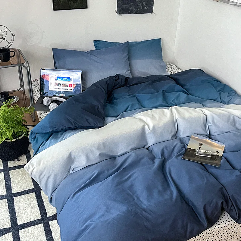 

Cotton Soft Skin-friendly Solid Color Cartoon Boutique Duvet Cover Bed Sheet Quilt Cover 4-Piece Bedding Set Luxury