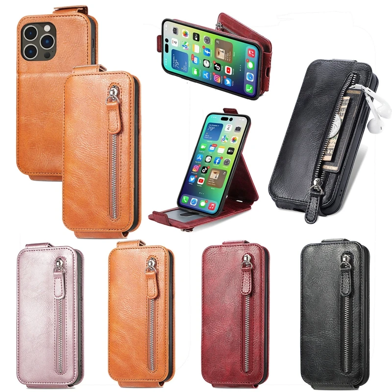 10pcs-for-iphone-15-14-13-12-11-pro-max-mini-xr-xs-max-x-7-8-pu-leather-flip-zipper-wallet-magnetic-closure-stand-phone-cover