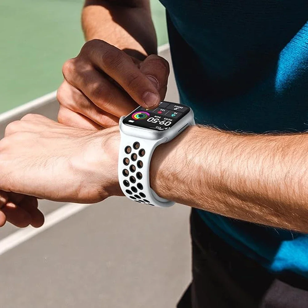 Breathable Silicone Sport Strap for Smartwatch - Men's & Women's Wristband