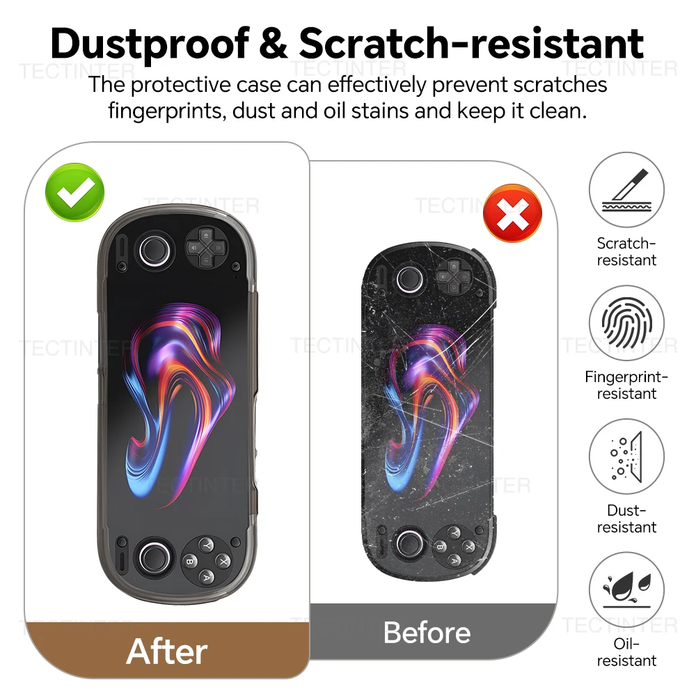 Clear Anti-Scratch TPU Protective Case for Handheld Gaming Console