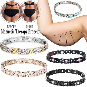 Pulseira magnética de drenagem linfática para homens e mulheres, pulseira de zircônia de desintoxicação linfática, terapia magnética de emagrecimento, presente de cuidados de saúde 1