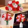 Flowers Bouquet Building Sets with Led-16 Rose Bouquet Botanical Toy Roses Flowers Home Decor Valentine Gifts for Adults Girls 4