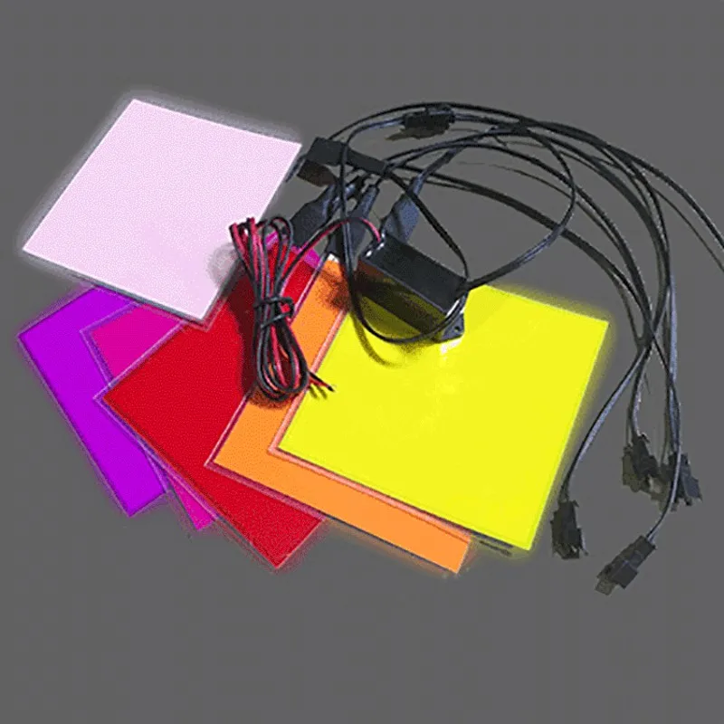 10*10cm EL Panel Backlight Led Glowing Panel Backlight LED Electroluminescent El Backlight With DC12V Inverter 5V USB 3V Battery