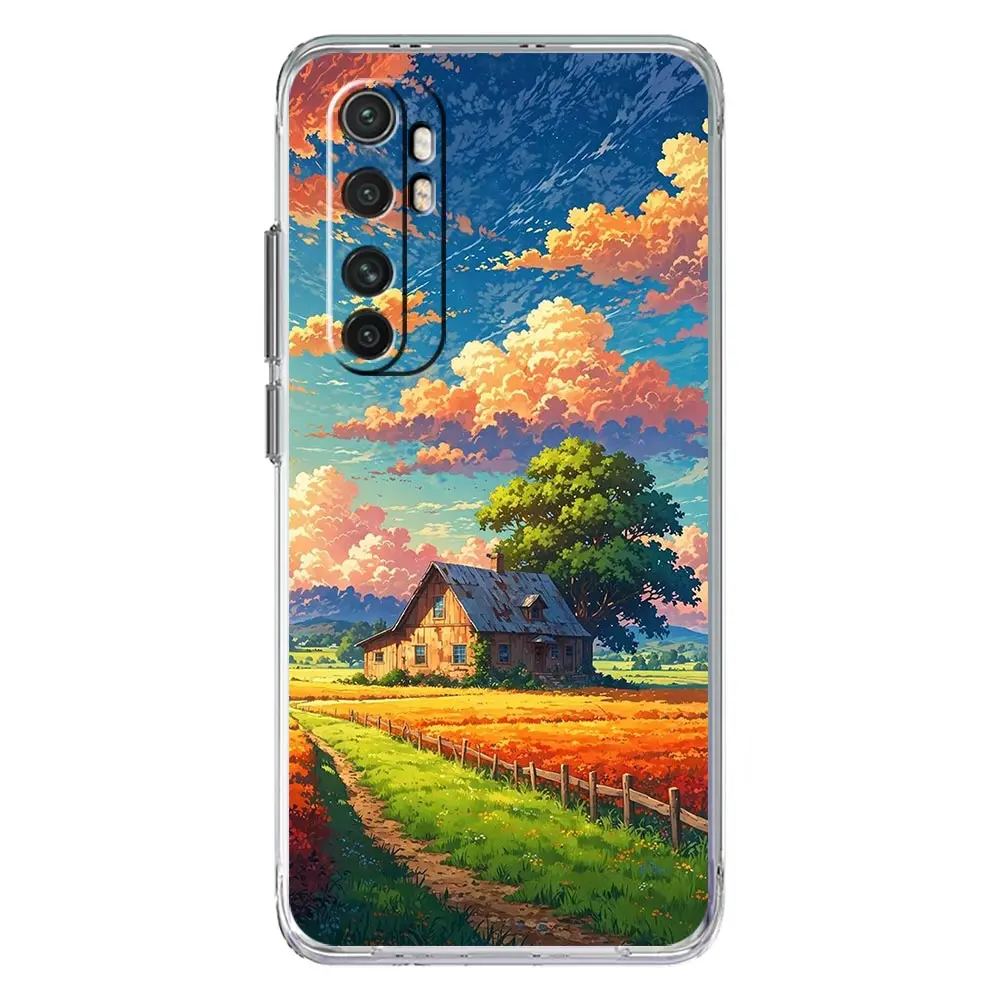 Japanese Landscape Clear Phone Case – Artistic Protective Cover
