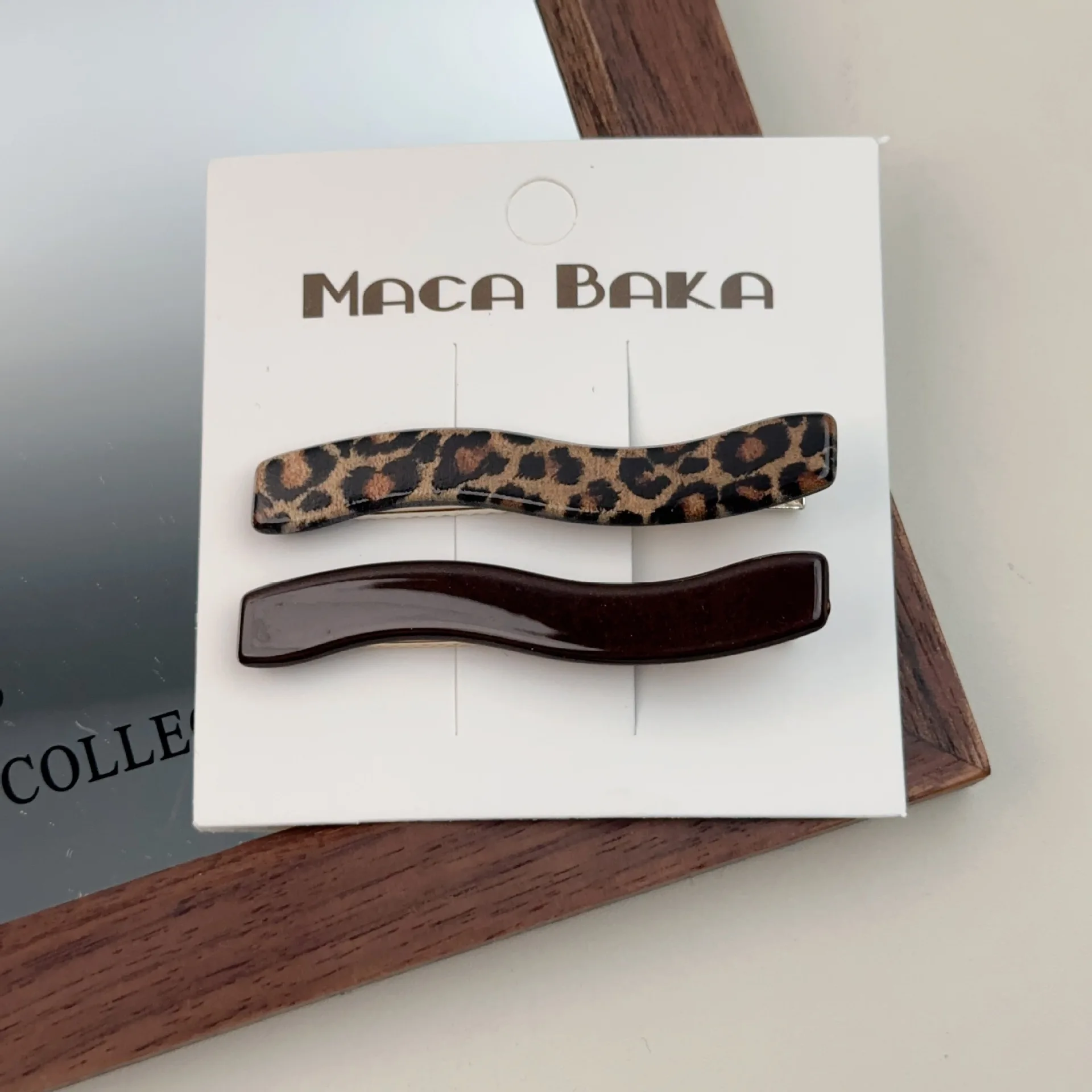Kaffee Leopardenmuster Haarnadel Seite Clip Seite Pony Clip Temperament Liebe Ente Bill Clip weibliche Wort Haarnadel Haar-Accessoires – Detail 7