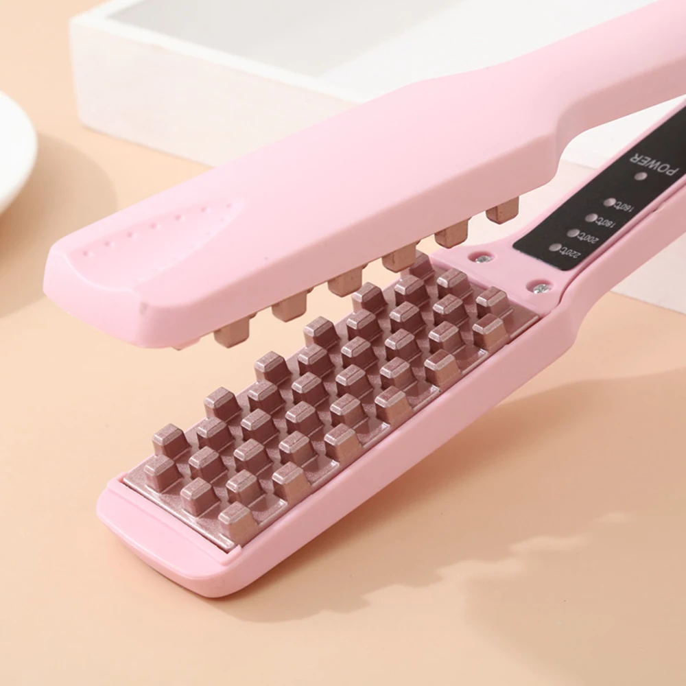 Professional Volumizing Hair Iron Ceramic 3D Grid Hair Crimper Curling