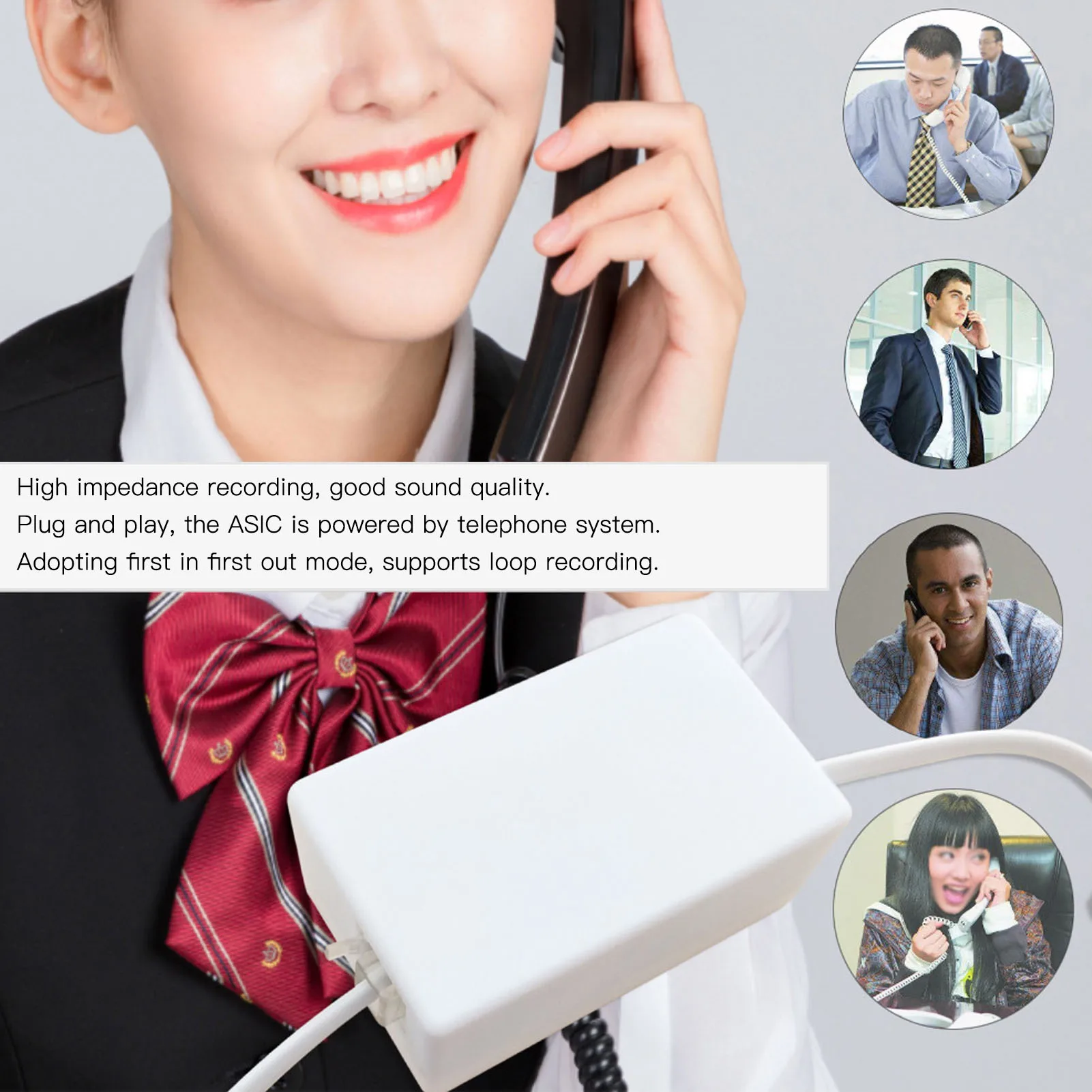 Phone Call Recorder Telephone Line Recording Device RJ11 Interface For Home Office Telephone Recorder Recording Device telephone recorder